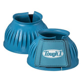 Tough1 botas de campana turquesa con doble cierre, vista frontal, ajuste seguro.