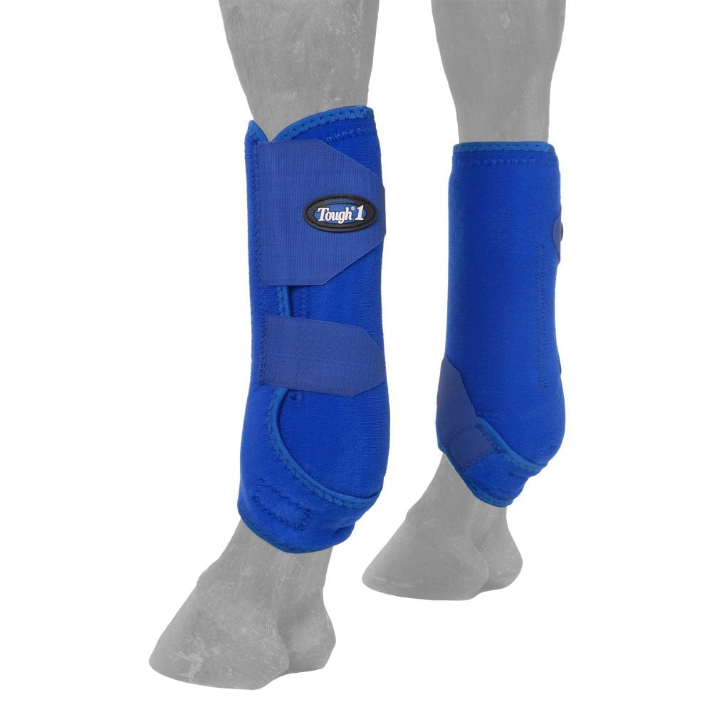 Tough-1 botas ventiladas delanteras en azul royal ofrecen ajuste seguro y protección contra elementos.