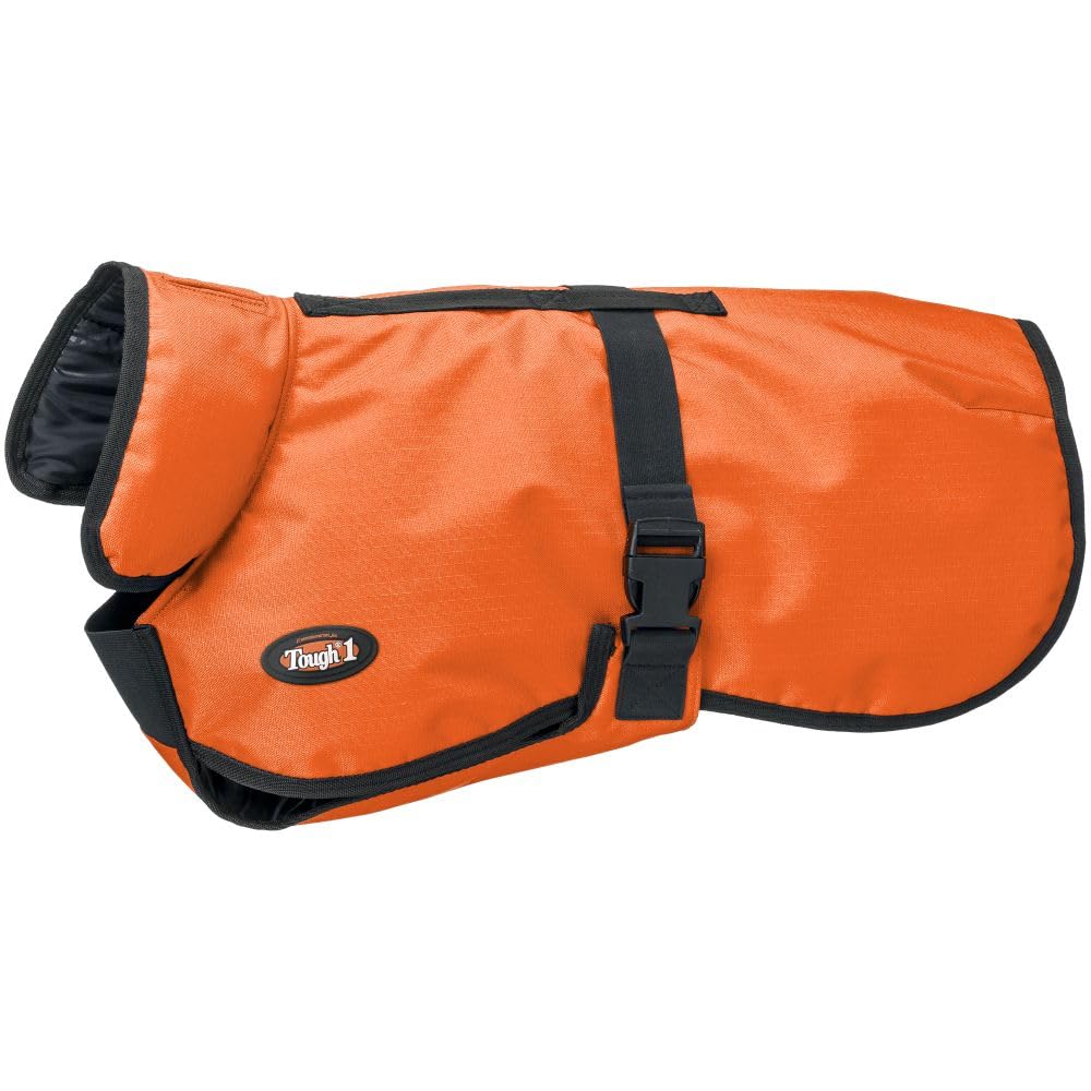 Manta Tough1 600D Deluxe para perro en naranja con apertura para arnés