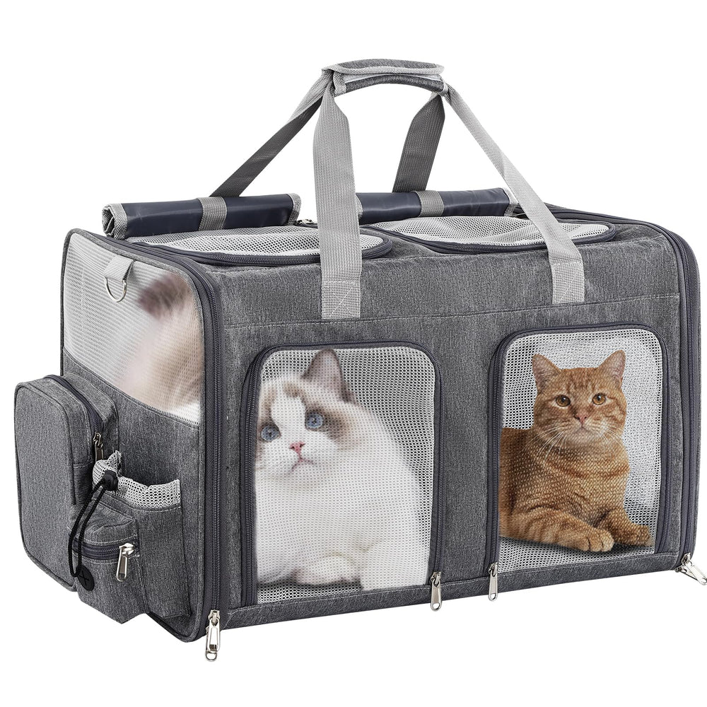TOYSBOOM porta-gatos doble cabina gris para viajes cómodos