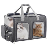 TOYSBOOM porta-gatos doble cabina gris para viajes cómodos