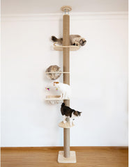 TQEW torre para gato ajustable, ofrece observación elevada y juego seguro.