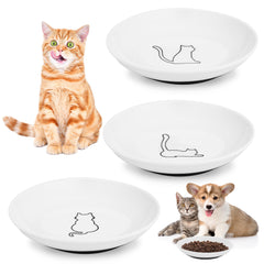TranRantic cuencos cerámicos para gatos con tres patrones, aptos para comida y agua.