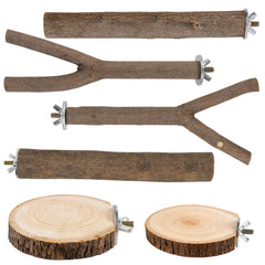 Treewoll conjunto de perchas rectas para aves, mejora agarre y ejercicio diario.