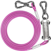 Tresbro cable tira para perro exterior con resorte, ideal para patios amplios.