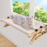 Tresbro percha de ventana para gato en madera, ideal para observar el exterior.