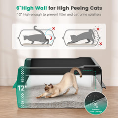 Tripamin caja gato XXL con entrada superior y tapa para evitar derrames.