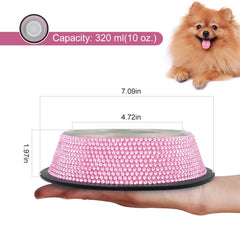 Acero inoxidable Triumilynn en color rosado, duradero y seguro para mascotas.