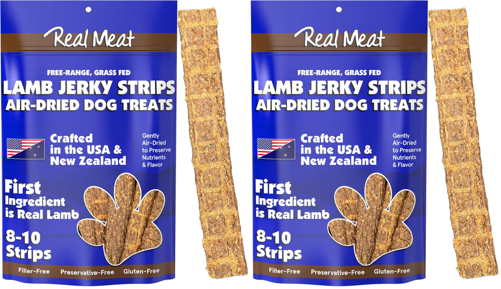TRMC jerky de cordero real para perros, tiras de 7 pulgadas para premiar.