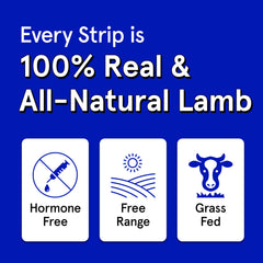 TRMC snack de cordero real sin granos, ideal como premio saludable.