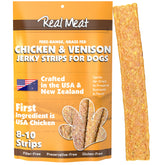TRMC tiras jerky venado-pollo, ideal para premiar a perros activos