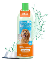 TropiClean aditivo de agua para aliento fresco del perro.