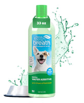 TropiClean Aliento Fresco en Agua para Perro, botella visible, ayuda a refrescar el aliento.