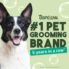 TropiClean avena para perros, piel suave tras el lavado y pelaje limpio.
