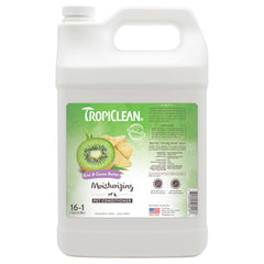 TropiClean acondicionador para perros: botella visible con aroma kiwi.