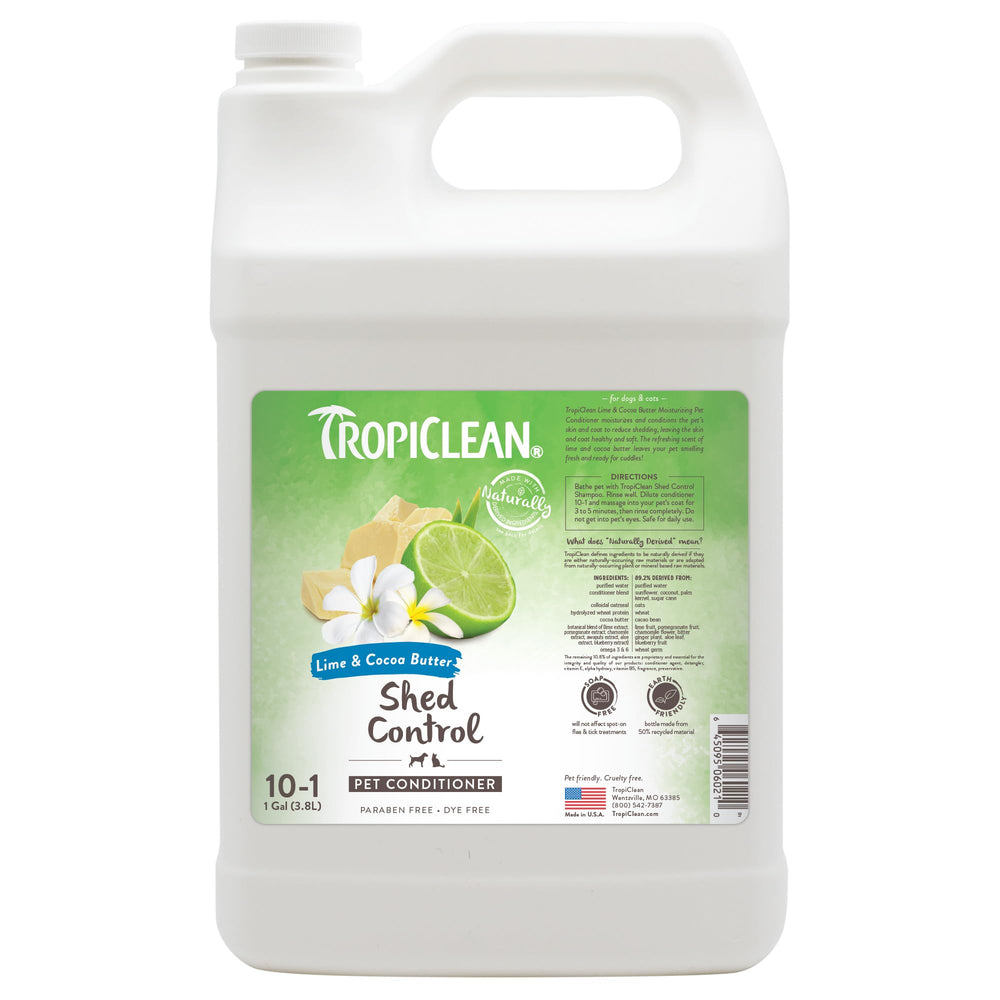 TropiClean Deshedding Condicionador, botella vertiendo, facilita cepillado suave