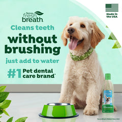 Botella de TropiClean Fresh Breath de 8 onzas para uso diario.