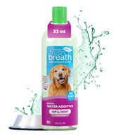 TropiClean Fresh Breath Water Additive, botella frontal, aliento más fresco para perros.