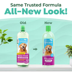TropiClean Fresh Breath Water Additive, dosificador para iniciar con dosis segura.