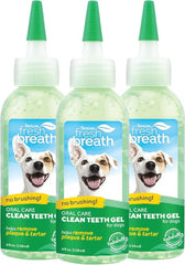 TropiClean gel dental para perros, limpieza suave y aliento fresco.