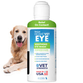 Gotas TropiClean HomeVet para ojos de perro, alivio suave ante irritación ocular.