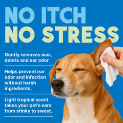 Limpieza suave de orejas con aloe TropiClean.