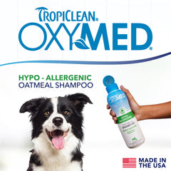 Champú para perros y gatos con piel sensible, enriquecido con avena de TropiClean OxyMed.