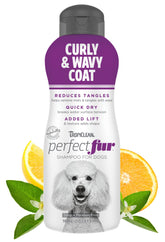 TropiClean Perfect Fur: champú desenredante en botella para pelaje rizado
