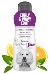 TropiClean Perfect Fur: champú desenredante en botella para pelaje rizado