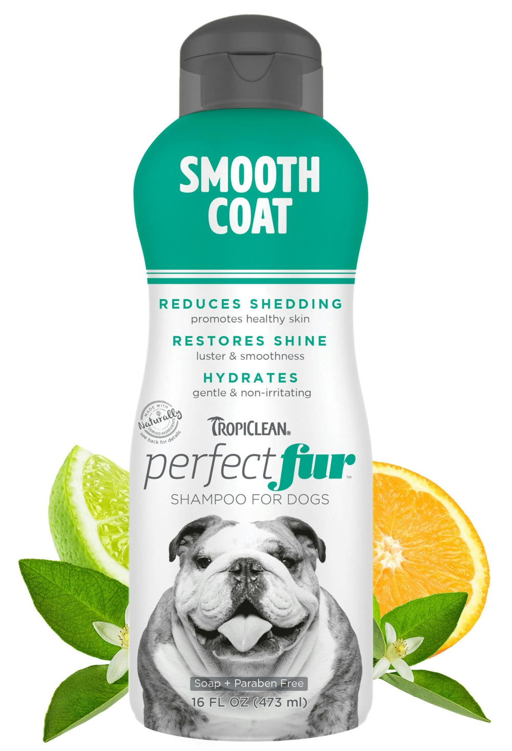 TropiClean Perfect Fur: champú para perros de pelaje liso, ideal para bulldogs.