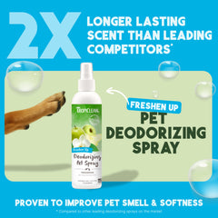 TropiClean perfume para perro, aplicación en pelo, deja fragancia fresca tras el baño.