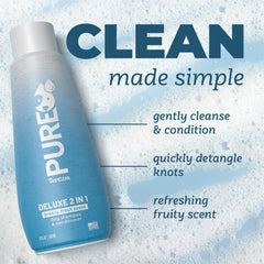 TropiClean Pure: aroma frutal duradero para cubrir olores entre baños.