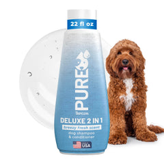 TropiClean Pure: botella de champú 2 en 1 para perros, limpieza y acondicionamiento.