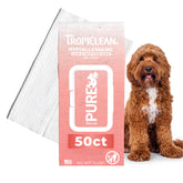 Toallitas TropiClean Pure Hipoalergénicas para limpieza diaria de perros.