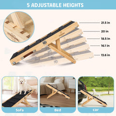 Escalera de madera Tropiczest para perros, estable y segura