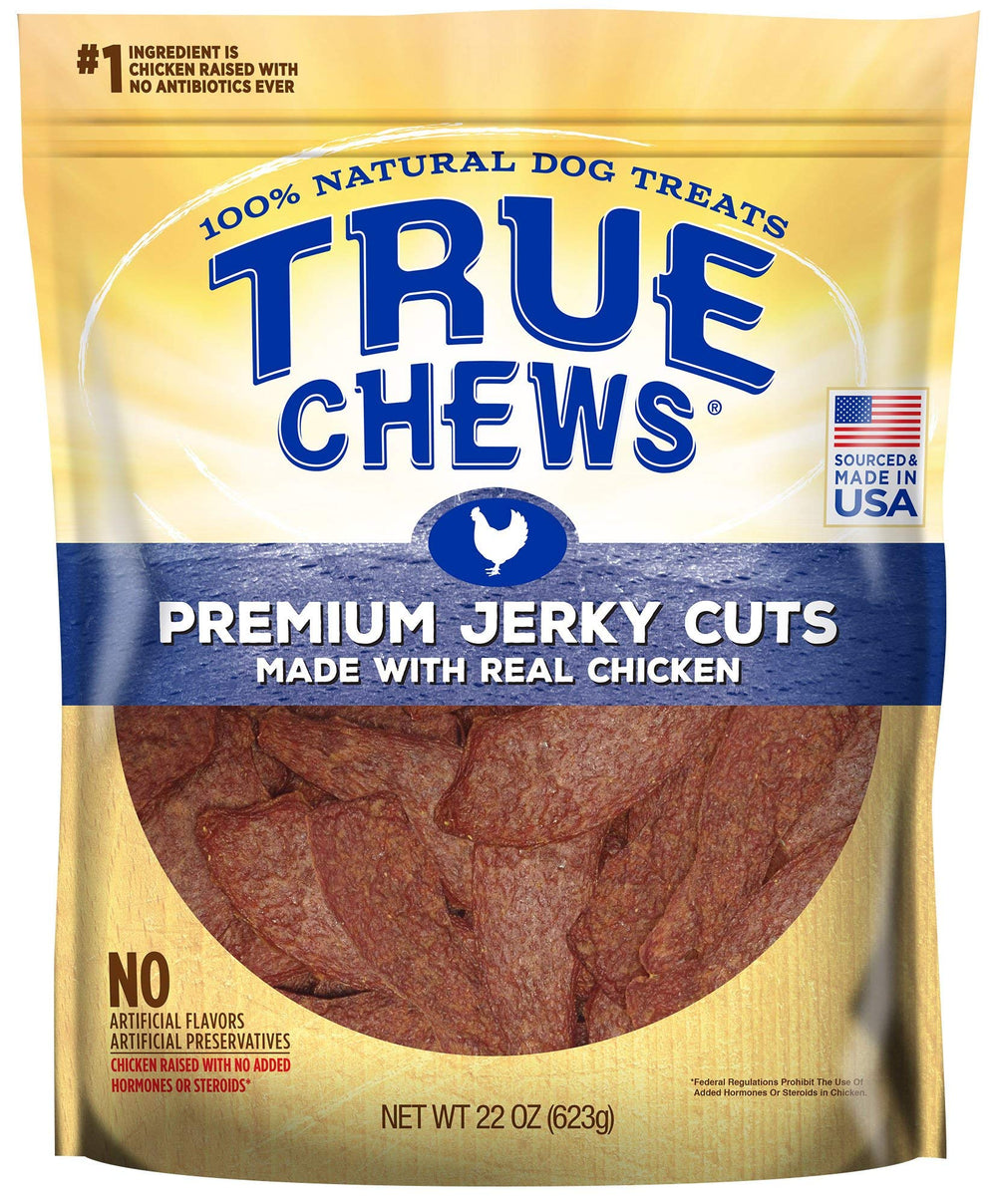 True Chews jerky premium, cortes de pollo real, 22 oz: snack tierno y sabroso para perros