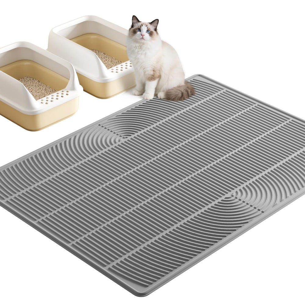 TRZZ XL alfombrilla para arena de gato, vista frontal, atrapa arena para suelos limpios
