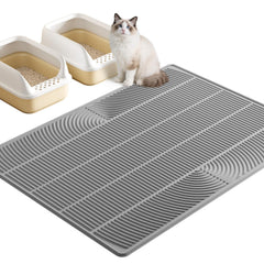 TRZZ XL alfombrilla para arena de gato, vista frontal, atrapa arena para suelos limpios