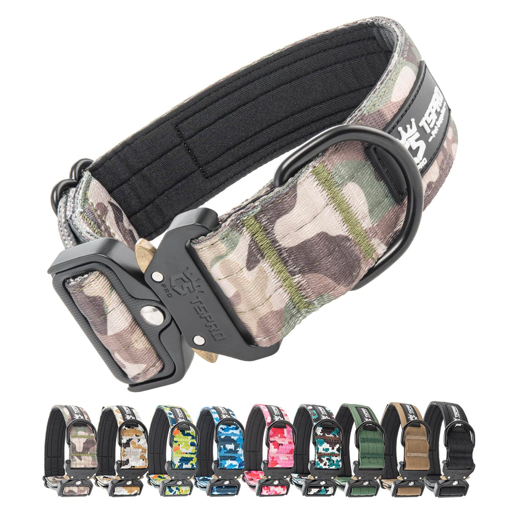 Collar TSPRO con panel táctico para parches, ideal para identificación durante paseos