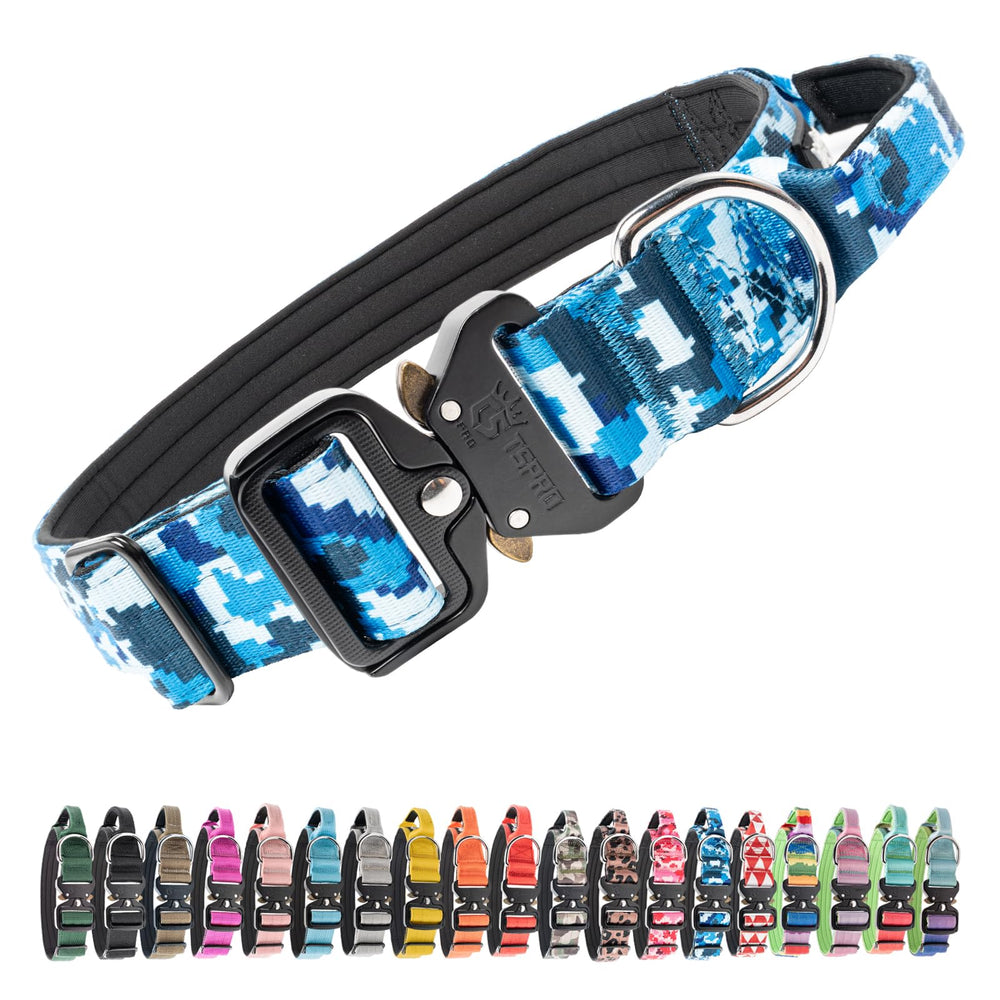 Collar táctico TSPRO con mango de control para paseos seguros y cómodos.