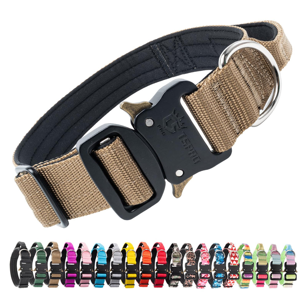TSPRO collar premium táctico con asa acolchada para control cómodo.
