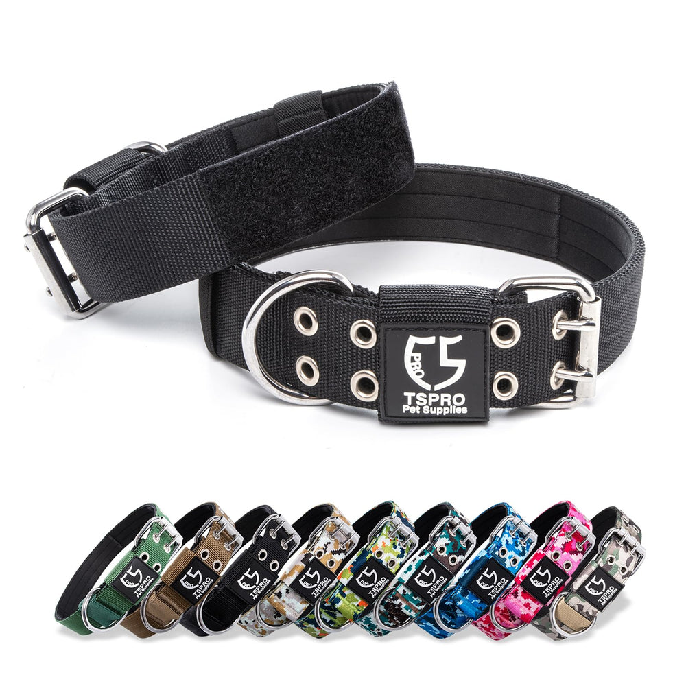 TSPRO collar táctico con ajuste cómodo para caminatas diarias de perros grandes.