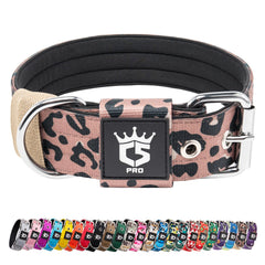 Collar táctico TSPRO Leopardo con ajuste de 4 puntos para mayor comodidad.