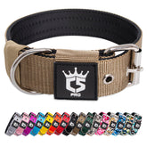 Collar táctico TSPRO 1.5 pulgadas caqui, ideal para perros grandes.