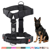 Arnés táctico TSPRO Premium para perros medianos y grandes con control seguro.