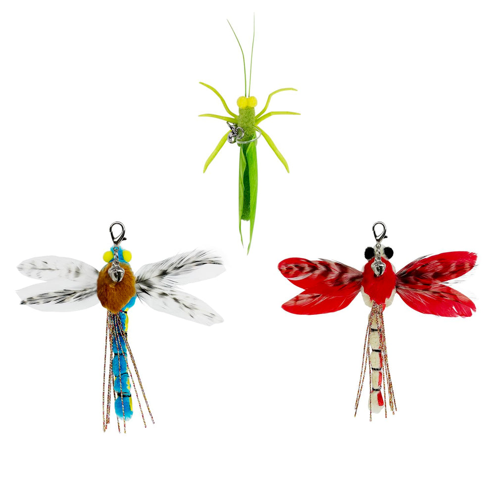 TTcat plumas libélula de repuesto para juguete de gato, estimula caza y juego activo.