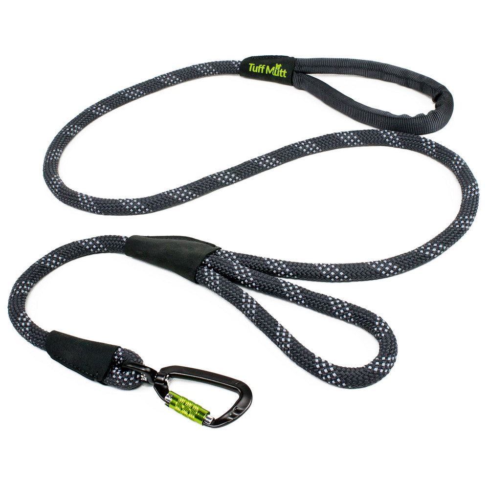 Tuff Mutt correa para perros 5 ft con dos asas para mayor control.