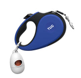 Tug correa retractil 360 sin enredos en azul, ideal para paseos fluidos