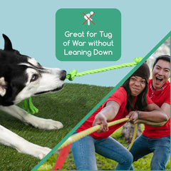 Tumbo Tough Tug con 5 nudos grandes para mordida y agarre fáciles.