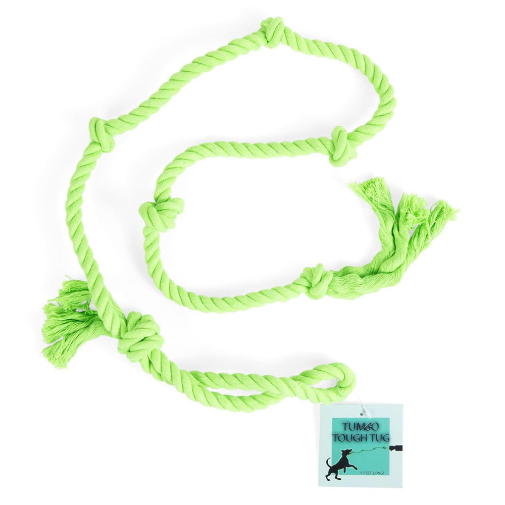 Tumbo Tough Tug, cuerda de 5 pies para juego de jalón del perro, uso prolongado.